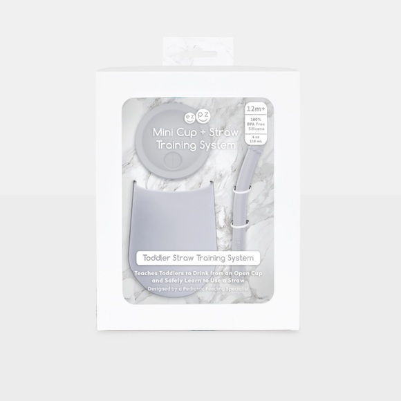 š„¤EZPZ // Mini Cup + Straw Training System in Pewter (12m+) - Picture 3 of 9